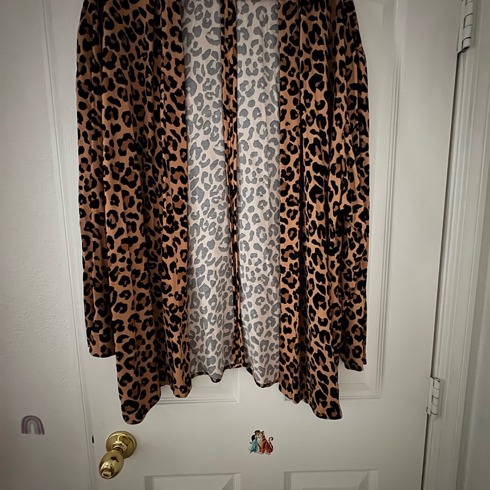 Leopard Print Open Cardigan